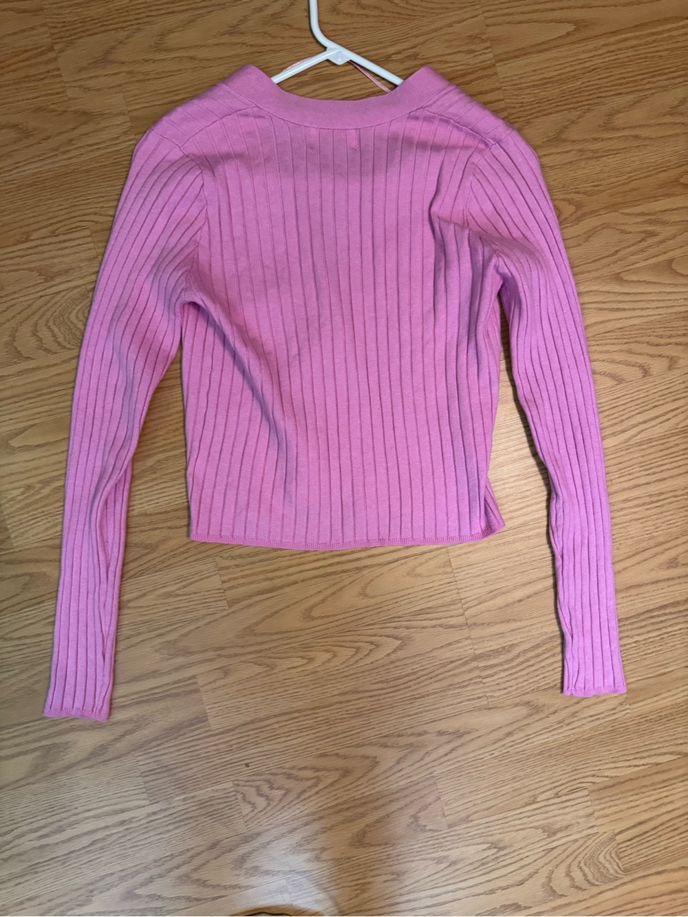 Universal Thread Pink Ribbed Button-Front Cardigan Sweater - M - Picture 4 of 5